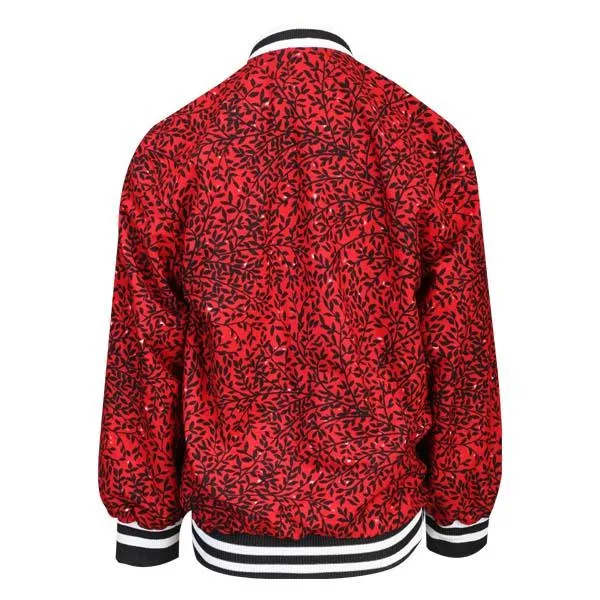 RED UNISEX ANKARA BOMBER JACKET WITH PATTERN PRINT