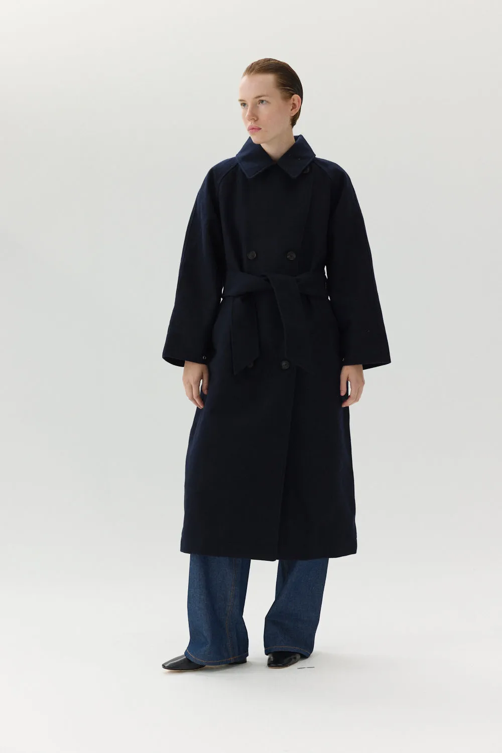 ROOMY TRENCH TECHWOOL AW24 NAVY