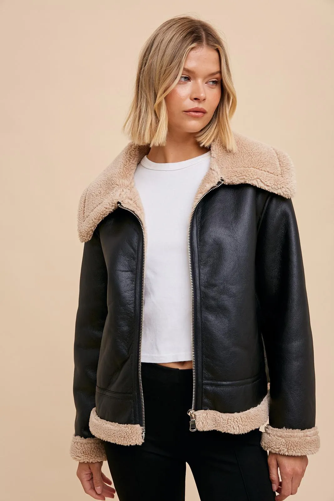 Shearling Jacket (Vegan Leather)