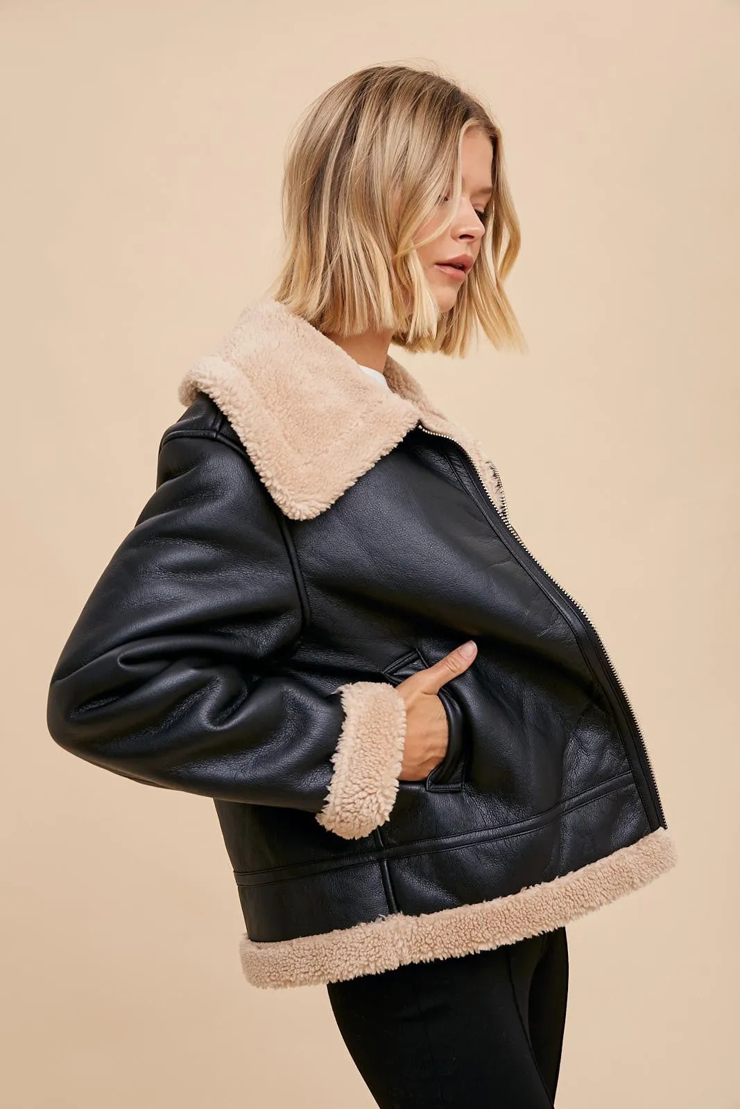 Shearling Jacket (Vegan Leather)