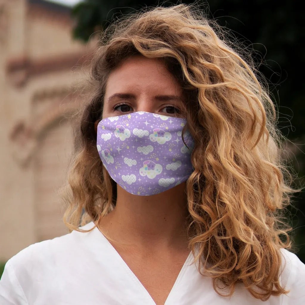 Shooting Star Clouds Purple Snug-Fit Polyester Face Mask