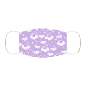 Shooting Star Clouds Purple Snug-Fit Polyester Face Mask