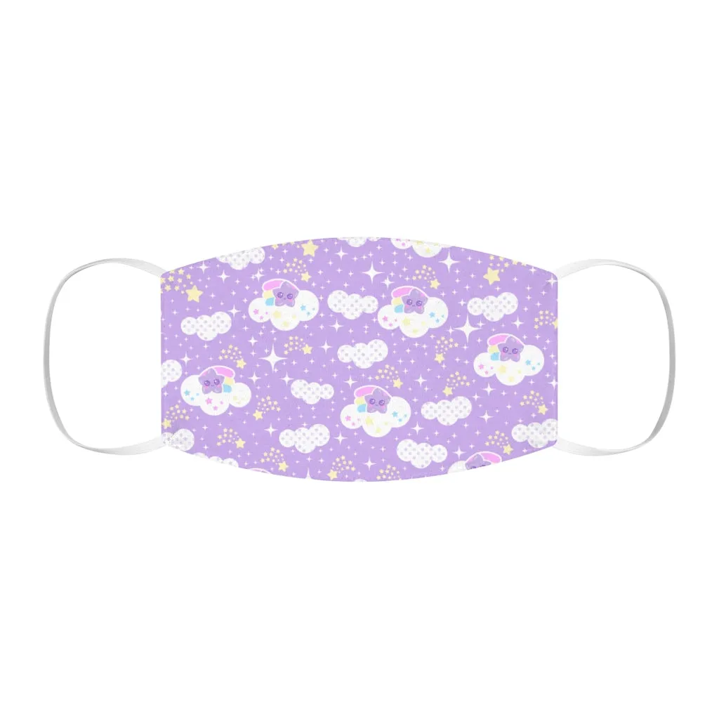 Shooting Star Clouds Purple Snug-Fit Polyester Face Mask