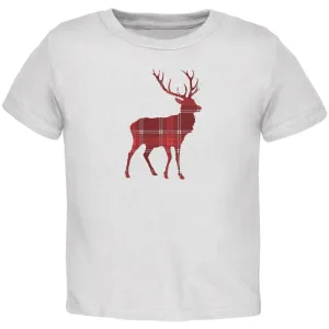 Simple Deer Buck Plaid Cute Toddler T Shirt