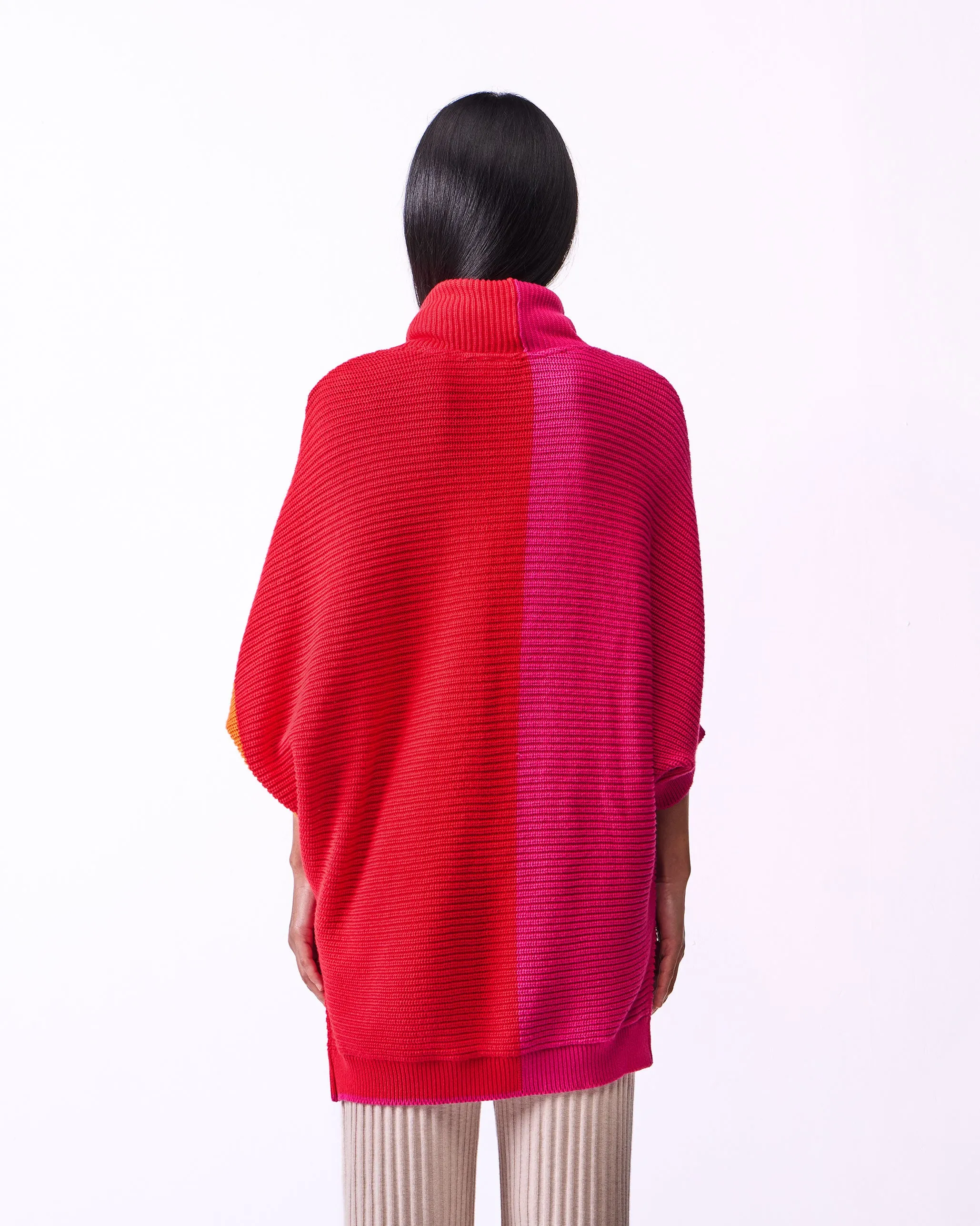 Tao Turtle Neck Sweater - Bright Red & Orange