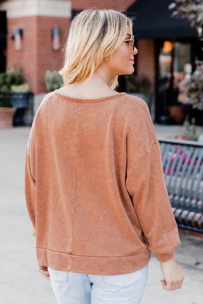 Top Knot Mama Camel Pullover FINAL SALE