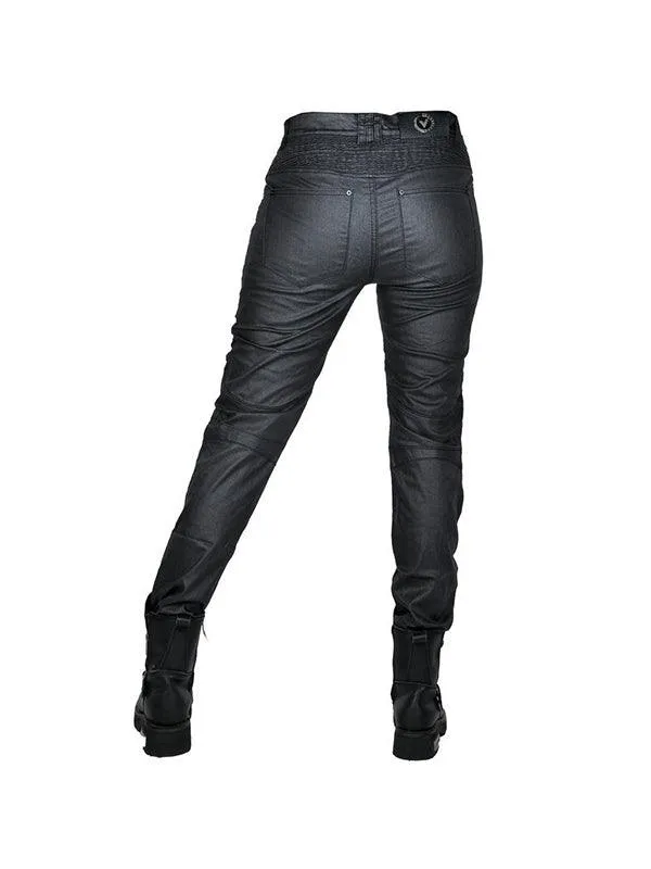 Vintage Slim Fit Denim Black Motorcycle Pants