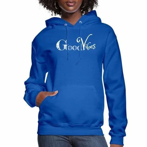 Womens Hoodie - Pullover Sweatshirt - Graphic/good Vibes