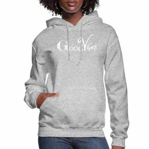 Womens Hoodie - Pullover Sweatshirt - Graphic/good Vibes