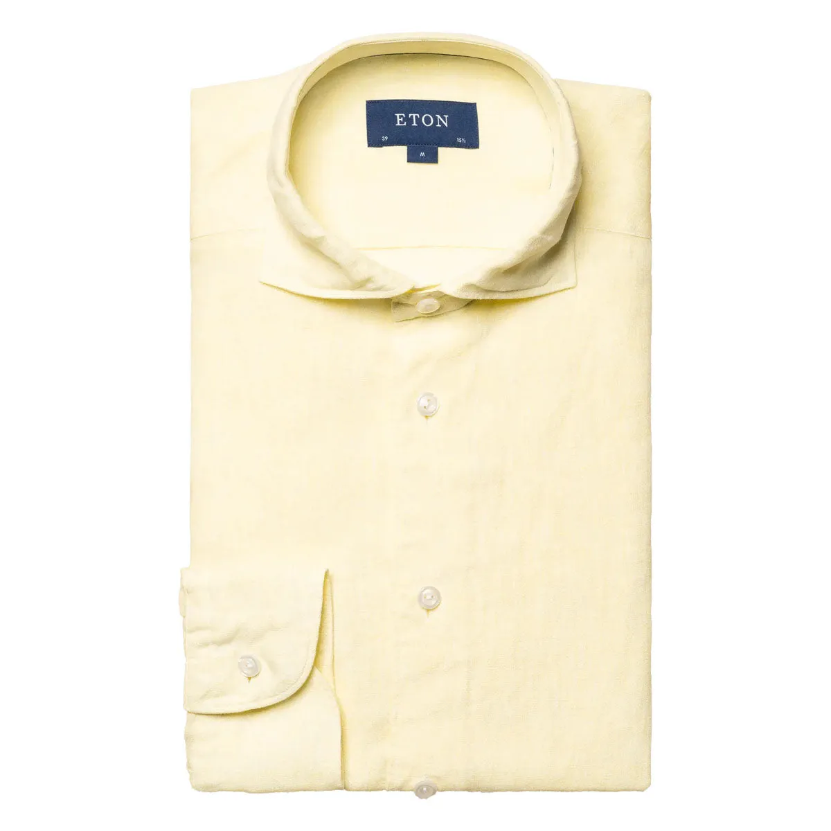 Yellow Italian Linen Slim Fit Shirt