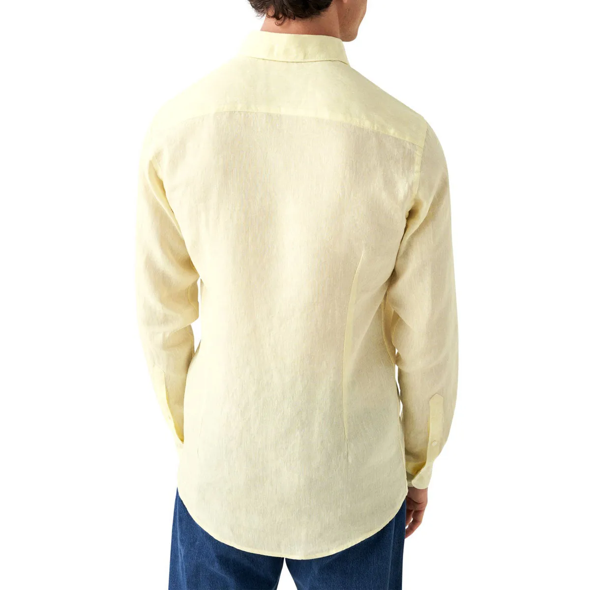 Yellow Italian Linen Slim Fit Shirt